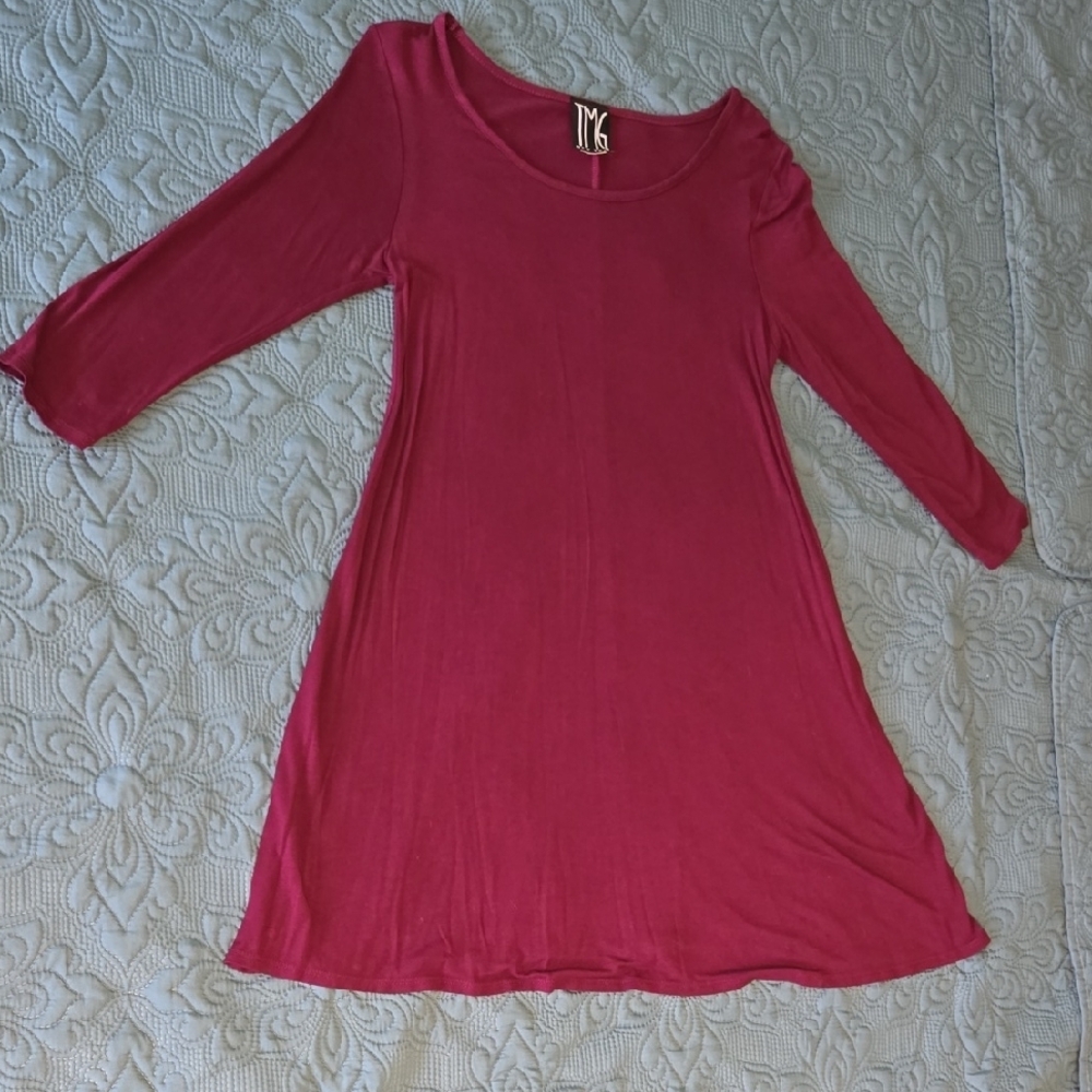 Maroon Long Sleeve Dress